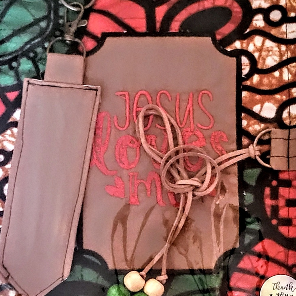 Brown, Green and Red African Pattern Bible Cover